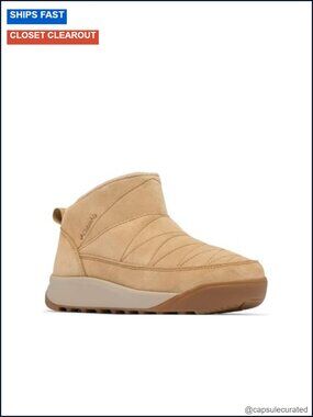 Columbia Women's Minx Xtra Shorty Suede Ankle Bootie Pull-On Quilted Faux Fur